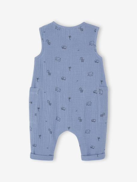 Combinaison en gaze de coton naissance bleu+écru+vert sauge - vertbaudet enfant 