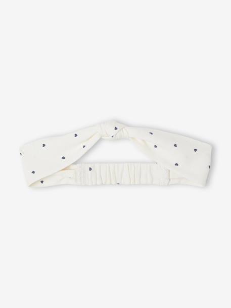 Jurk met bijpassende haarband babymeisje beige+donkergroen met print+roze (poederkleur) - vertbaudet enfant 