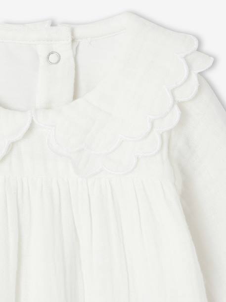 Combinaison bébé en gaze de coton écru - vertbaudet enfant 