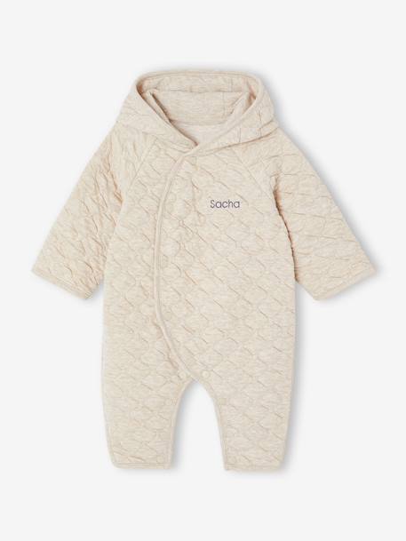 Combipilote bébé en jersey beige chiné - vertbaudet enfant 
