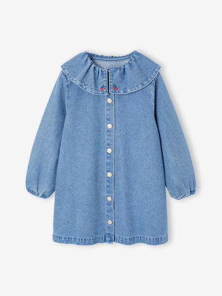 Fille-Robe-Robe fille en denim col volanté