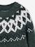 Pull jacquard garçon col rond bleu ardoise+vert - vertbaudet enfant 