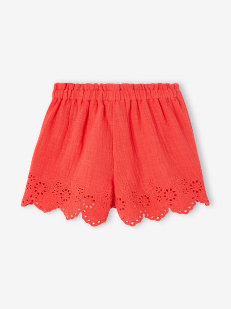 Short bébé fille en gaze de coton rouge - vertbaudet enfant 