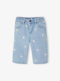-Wijde jeans met kleine geborduurde hartjes