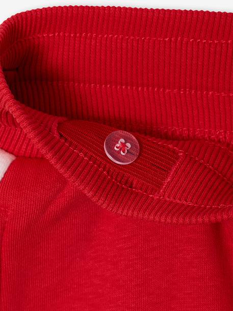 Joggingbroek voor jongens met een band aan de zijkant bordeauxrood+gemêleerd grijs+groen+rood - vertbaudet enfant 
