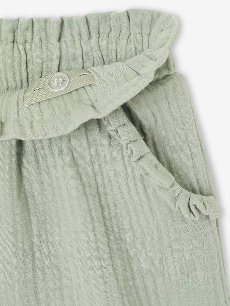 Short fille taille en gaze de coton beige+bleu pâle+rose+vert sauge - vertbaudet enfant 