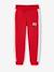 Joggingbroek voor jongens met een band aan de zijkant bordeauxrood+gemêleerd grijs+groen+rood - vertbaudet enfant 