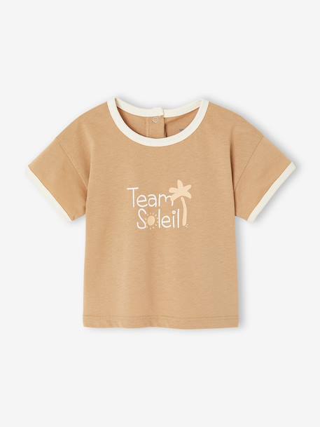 T-shirt baby jongen van biologisch katoen pecannoot - vertbaudet enfant 