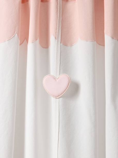 Rideau tamisant guirlande coeurs rose pâle - vertbaudet enfant 