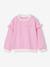 Sweat fille rayé manches à volants bleu pâle+marine+pivoine+vieux rose - vertbaudet enfant 