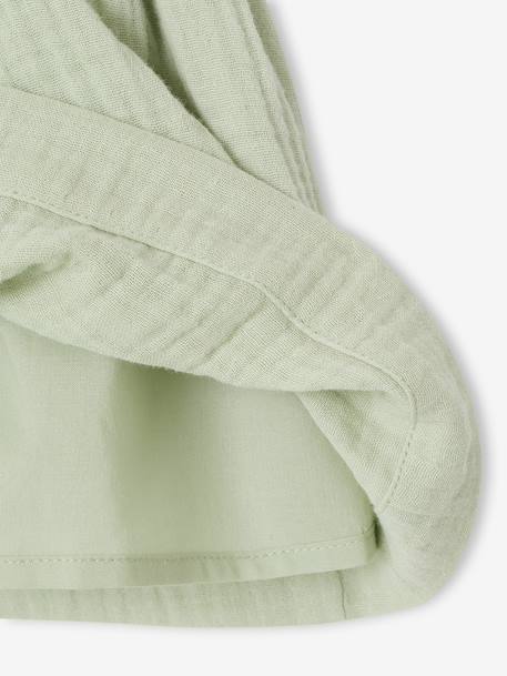 Babyjurkje katoengaas blauwgroen+oudroze - vertbaudet enfant 