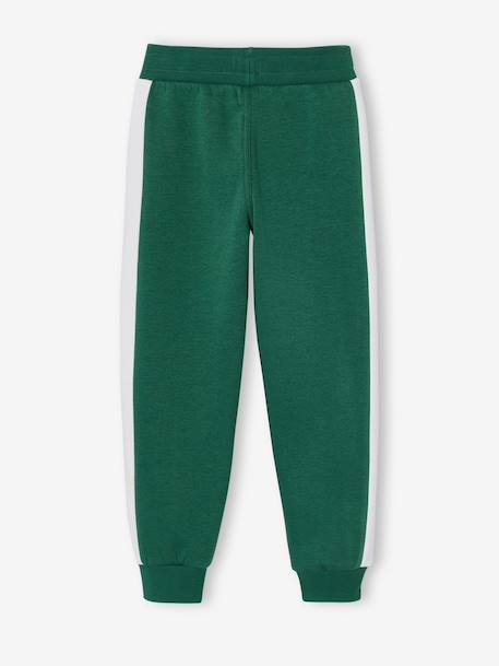 Joggingbroek voor jongens met een band aan de zijkant bordeauxrood+gemêleerd grijs+groen+rood - vertbaudet enfant 