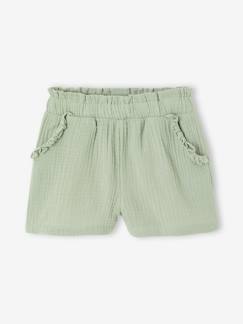 -Short fille taille en gaze de coton