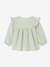 Babyblouse van katoengaas met ruches amandelgroen+ecru+oudroze - vertbaudet enfant 