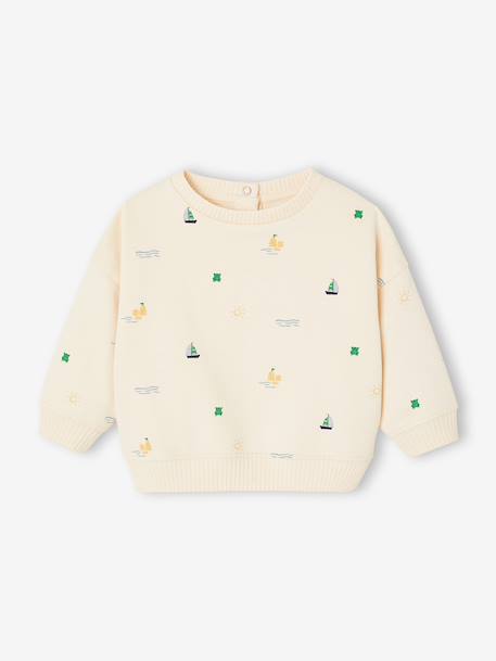Fantasie sweater voor babyjongens ecru - vertbaudet enfant 