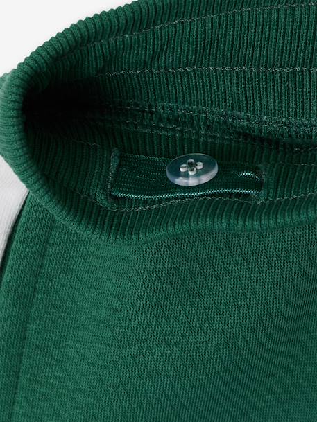 Joggingbroek voor jongens met een band aan de zijkant bordeauxrood+gemêleerd grijs+groen+rood - vertbaudet enfant 
