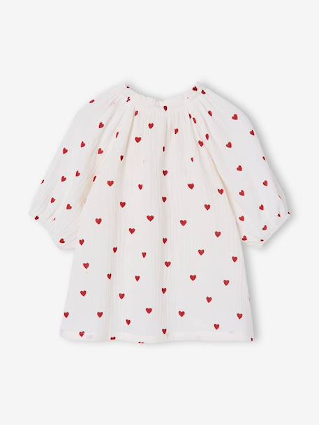 Blouse fille en gaze de coton écru+vanille+vert sauge - vertbaudet enfant 