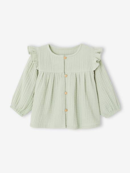 Bébé-Blouse bébé gaze de coton à volants