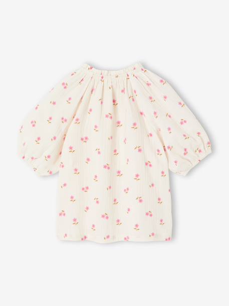 Blouse fille en gaze de coton écru+vanille+vert sauge - vertbaudet enfant 