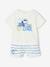 Ensemble bébé t-shirt et short Snoopy rayé bleu - vertbaudet enfant 