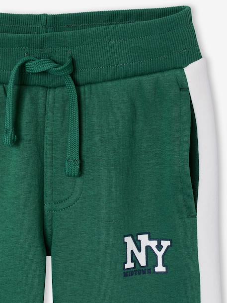 Joggingbroek voor jongens met een band aan de zijkant bordeauxrood+gemêleerd grijs+groen+rood - vertbaudet enfant 
