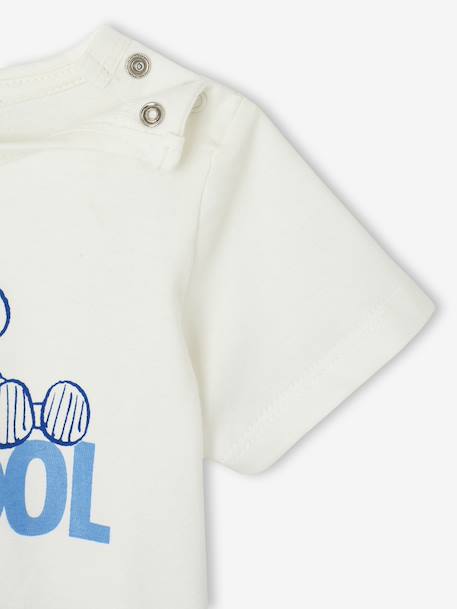 Ensemble bébé t-shirt et short Snoopy rayé bleu - vertbaudet enfant 