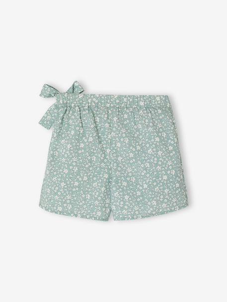 Jupe-short fille imprimée écru+vert d'eau - vertbaudet enfant 