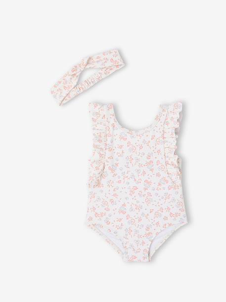 Ensemble de bain bébé maillot et bandeau écru - vertbaudet enfant 