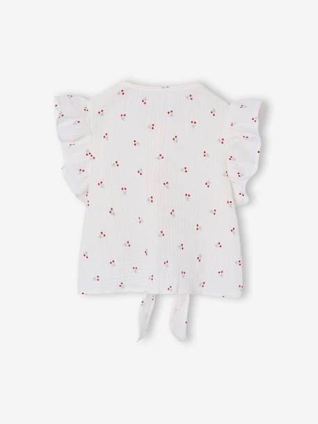 Blouse fille manches volantées vanille - vertbaudet enfant 