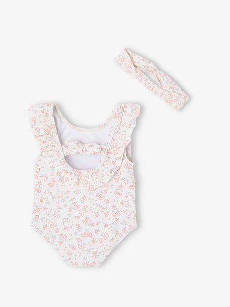 Ensemble de bain bébé maillot et bandeau écru - vertbaudet enfant 