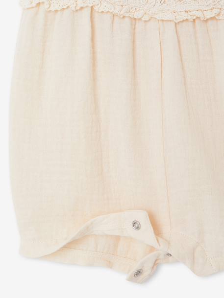 Combishort bébé fille en crochet vanille - vertbaudet enfant 