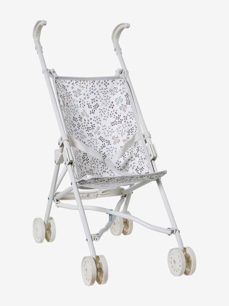 Rieten kinderwagen voor pop blauw+ecru+geel+groen+wit - vertbaudet enfant 