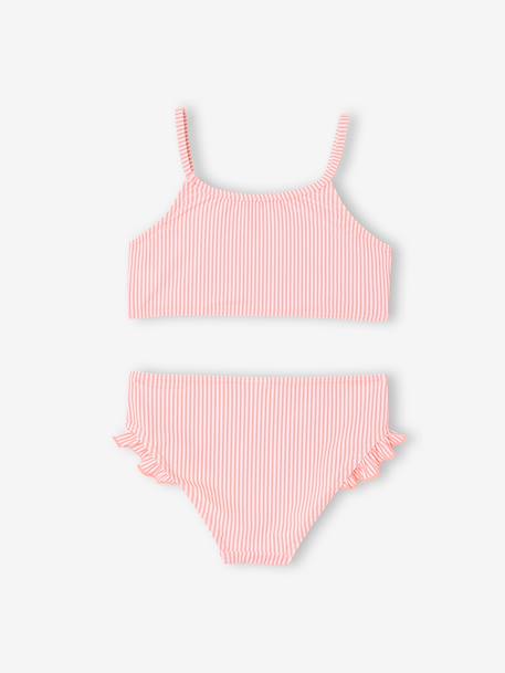 Maillot de bain fille 2 pièces rayé corail - vertbaudet enfant 