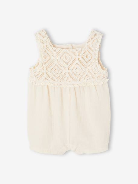 Combishort bébé fille en crochet vanille - vertbaudet enfant 