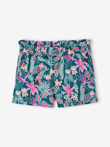 Set van 2 meisjesshorts blauwgroen+mandarijn+marineblauw - vertbaudet enfant 