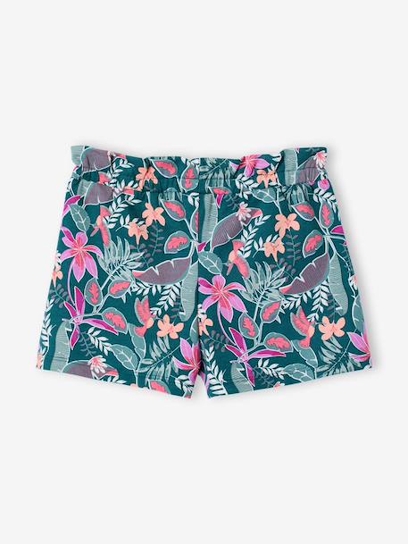 Set van 2 meisjesshorts blauwgroen+mandarijn+marineblauw - vertbaudet enfant 