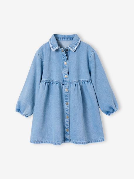 Robe fille en denim double stone - vertbaudet enfant 