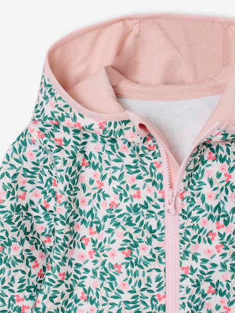Sweat sport fille zippé écru - vertbaudet enfant 