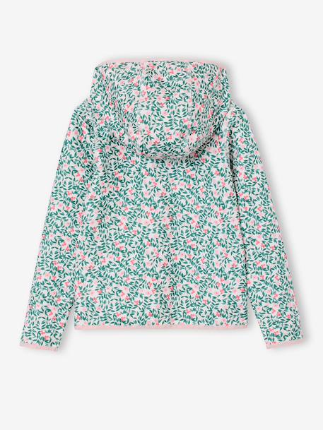 Sport sweater met rits voor meisjes ecru - vertbaudet enfant 
