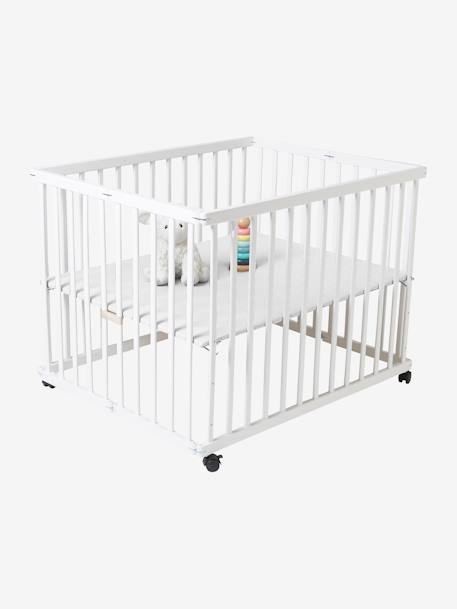 Parc en bois pliant VERTBAUDET bicolore naturel/blanc+BLANC+NATUREL - vertbaudet enfant 