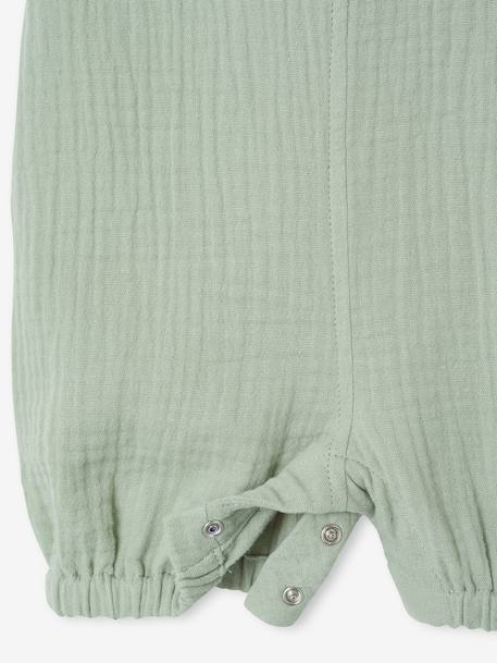 Salopette bébé naissance en gaze de coton beige+denim bleached+vert d'eau - vertbaudet enfant 