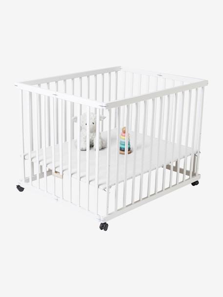 Parc en bois pliant VERTBAUDET bicolore naturel/blanc+BLANC+NATUREL - vertbaudet enfant 