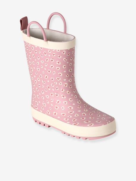 Rubberen regenlaarzen met print voor kinderen beige, bedrukt+roze, bedrukt - vertbaudet enfant 