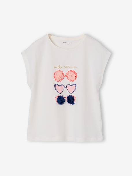 Meisjesshirt met dierenmotief abrikoos+ecru+grijsblauw - vertbaudet enfant 