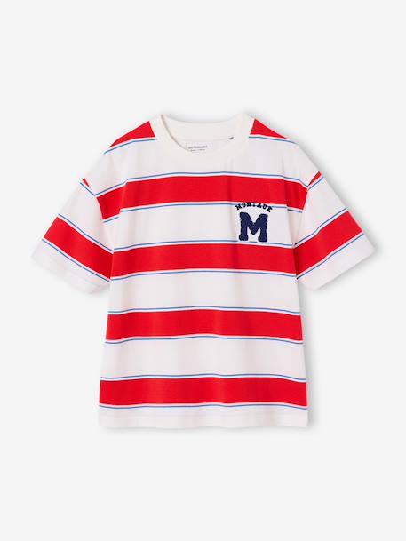 T-shirt garçon rayé rayé rouge - vertbaudet enfant 