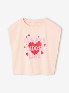 -T-shirt voor meisjes, cropped, korte mouwen met schoudervulling