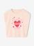 T-shirt voor meisjes, cropped, korte mouwen met schoudervulling bleekblauw+lichtroze - vertbaudet enfant 