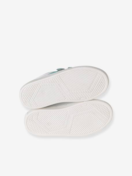 Baskets enfant cuir scratchs bleu jean+lot bleu+lot vert+marine - vertbaudet enfant 