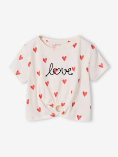 -T-shirt fille détail noeud fantaisie