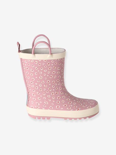 Bottes de pluie fille caoutchouc imprimé collection maternelle beige imprimé+rose imprimé - vertbaudet enfant 